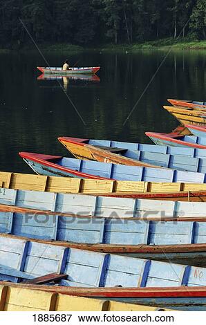 Phewa Lake Boats View Large Photo Image Stock Photo - Phewa Lake Boats. Fotosearch