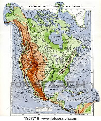 Physical Map Of North America In The Late 19Th Century. From North America, Published 1883. View Large Photo Image Stock Photo - Physical Map Of North America In The Late 19Th Century. From North America, Published 1883.. Fotosearch