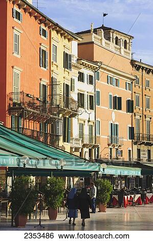 Piazza Bra; Verona, Italy View Large Photo Image Stock Photograph - Piazza Bra; Verona, Italy. Fotosearch