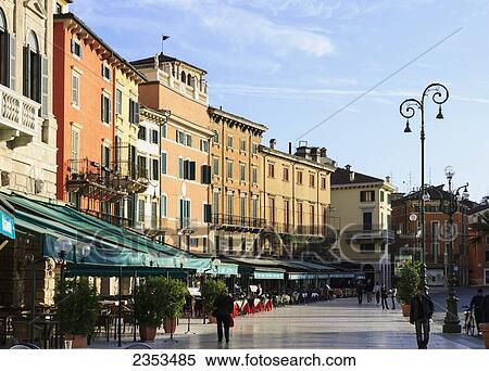 Piazza Bra; Verona, Italy View Large Photo Image Stock Photography - Piazza Bra; Verona, Italy. Fotosearch