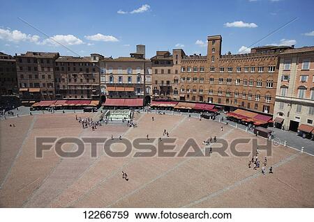 Stock Photo - Piazza del Campo; Siena, Tuscany, Italy. Fotosearch