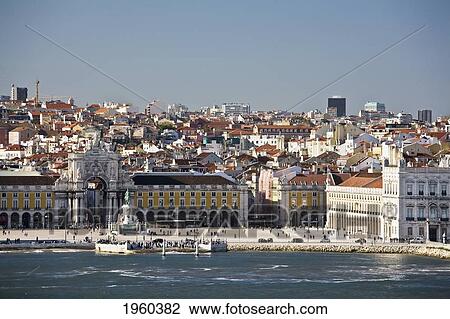Stock Image - Piazza Del Commercio; Lisbon, Portugal. Fotosearch