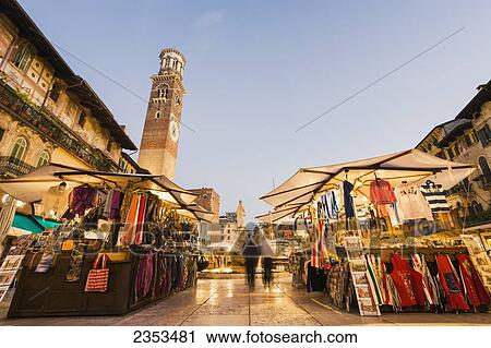 Piazza Delle Erbe; Verona, Italy View Large Photo Image Stock Image - Piazza Delle Erbe; Verona, Italy. Fotosearch