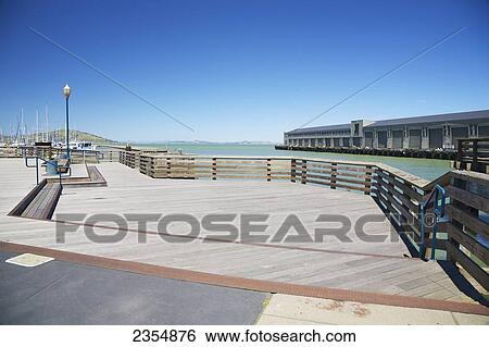 Pier And Marina Overlooking San Francisco Bay; San Francisco, California, Usa View Large Photo Image Stock Photograph - Pier And Marina Overlooking San Francisco Bay; San Francisco, California, Usa. Fotosearch