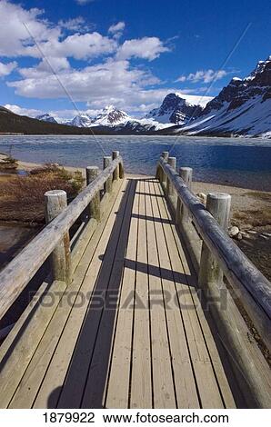 Pier At Bow Lake. View Large Photo Image Stock Image - Pier At Bow Lake.. Fotosearch