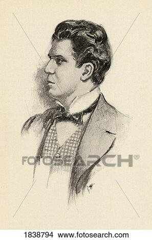 Picture - Pietro Mascagni, 1863-1945. Italian Composer. Portrait By Chase Emerson. American Artist 1874-1922. Fotosearch