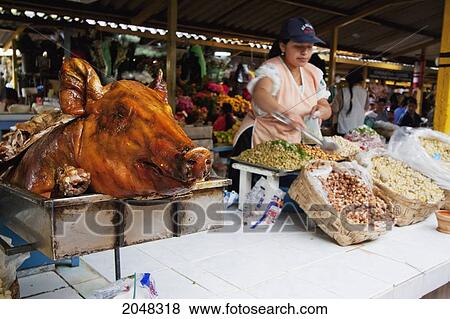 Pig's Head In An Eatery At The Saturday Market, Otavalo, Imbabura, Ecuador View Large Photo Image Stock Photo - Pig's Head In An Eatery At The Saturday Market, Otavalo, Imbabura, Ecuador. Fotosearch
