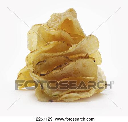 Stock Photo - Pile of potato chips. Fotosearch