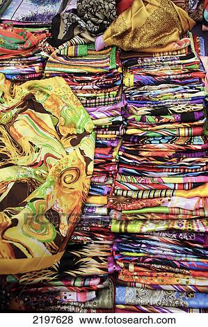 Stock Photo - Piles of Headscarves at a market, Istanbul, Turkey.. Fotosearch