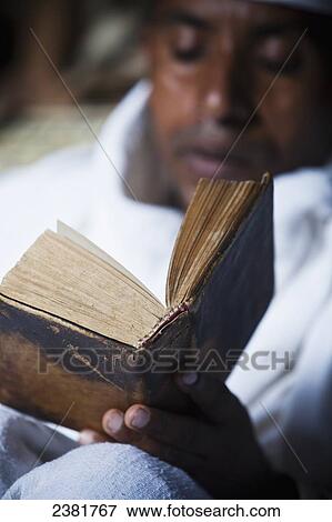 Stock Photo - Pilgrim at the Orthodox Easter celebrations; Lalibela, Ethiopia. Fotosearch