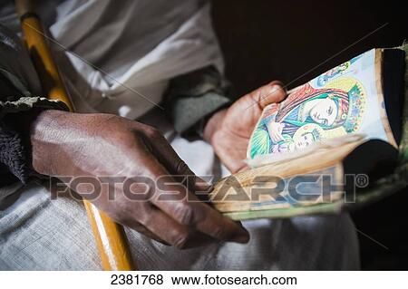 Stock Photo - Pilgrim at the Orthodox Easter celebrations; Lalibela, Ethiopia. Fotosearch