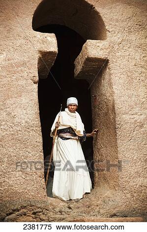 Stock Photography - Pilgrim at the Orthodox Easter celebrations; Lalibela, Ethiopia. Fotosearch