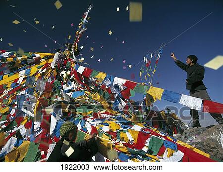 Pilgrim Throwing Prayer Flags View Large Photo Image Stock Image - Pilgrim Throwing Prayer Flags. Fotosearch