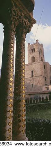 Pillars Of Benedictine Cloister And Cathedral At Monreale View Large Photo Image Picture - Pillars Of Benedictine Cloister And Cathedral At Monreale. Fotosearch