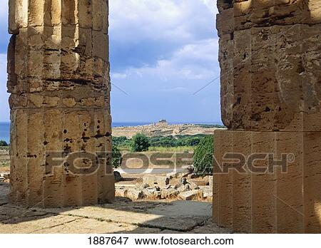 Stock Photo - Pillars Of Selinunte Ruins, Close Up. Fotosearch