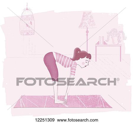 Pink illustration of a woman doing a yoga pose View Large Photo Image Stock Photo - Pink illustration of a woman doing a yoga pose. Fotosearch