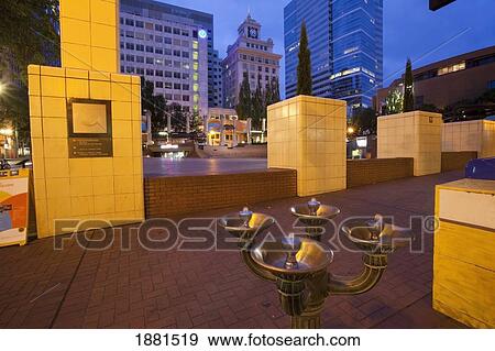 Pioneer Courtyard Square; Portland, Oregon, United States Of America View Large Photo Image Stock Photo - Pioneer Courtyard Square; Portland, Oregon, United States Of America. Fotosearch