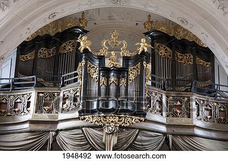 Stock Image - Pipe organ in the Stiftkirche (church), Duernstein in Wachau, Lower Austria, Austria. Fotosearch