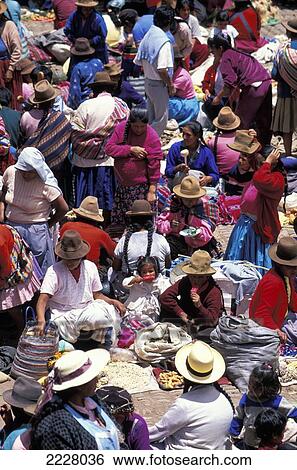 Stock Photograph - Pisac Village Market Cusco Area, Peru. Fotosearch
