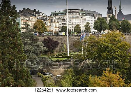 Stock Image - Place de la Constitution; Luxembourg City, Luxembourg. Fotosearch