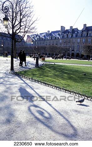 Place des Voges, Marais district. Paris, France. View Large Photo Image Stock Image - Place des Voges, Marais district. Paris, France.. Fotosearch