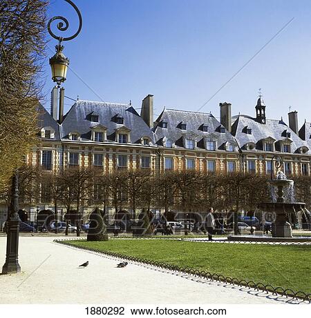 Place Des Vosges, Marais. View Large Photo Image Stock Image - Place Des Vosges, Marais.. Fotosearch