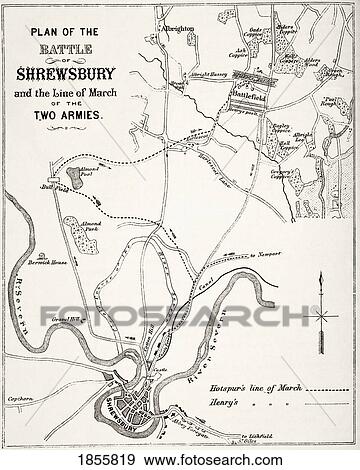 Plan Of The Battle Of Shrewsbury, Shropshire, England Fought July 21, 1403. From The National And Domestic History Of England By William Aubrey Published London Circa 1890 View Large Photo Image Stock Photo - Plan Of The Battle Of Shrewsbury, Shropshire, England Fought July 21, 1403. From The National And Domestic History Of England By William Aubrey Published London Circa 1890. Fotosearch