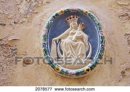Plaster Image Of Virgin And Child On A Wall, Mdina, Malta View Large Photo Image Stock Photo - Plaster Image Of Virgin And Child On A Wall, Mdina, Malta. Fotosearch