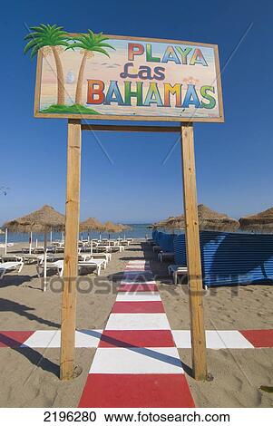 Stock Image - 'playa Las Bahamas' Section Of Beach, Torremolinos, Andalucia, Spain.. Fotosearch