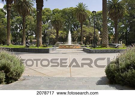 Plaza Chile; Mendoza Argentina View Large Photo Image Stock Photo - Plaza Chile; Mendoza Argentina. Fotosearch