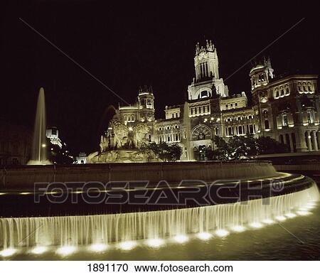 Plaza Cibeles And Palacio Telecommunicaciones Illuminated At Night View Large Photo Image Stock Image - Plaza Cibeles And Palacio Telecommunicaciones Illuminated At Night. Fotosearch