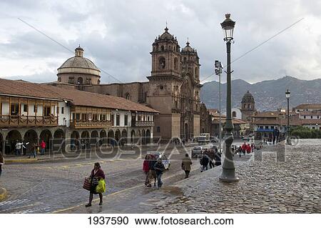 Plaza De Armas And Templo De La Compania De Jesus; Cusco Peru View Large Photo Image Stock Image - Plaza De Armas And Templo De La Compania De Jesus; Cusco Peru. Fotosearch