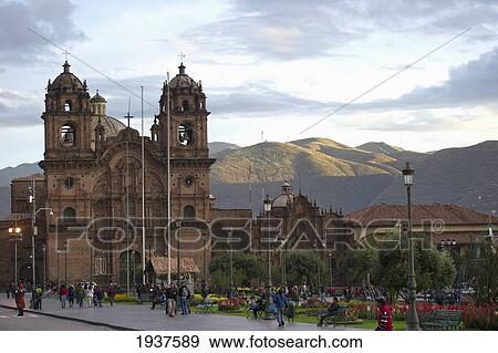 Plaza De Armas And Templo De La Compania De Jesus; Cusco Peru View Large Photo Image Stock Photo - Plaza De Armas And Templo De La Compania De Jesus; Cusco Peru. Fotosearch