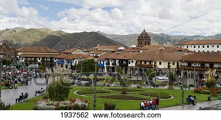 Plaza De Armas; Cusco Peru View Large Photo Image Stock Image - Plaza De Armas; Cusco Peru. Fotosearch