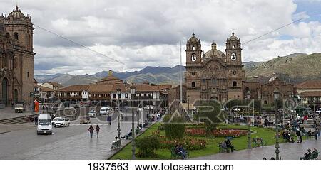 Stock Image - Plaza De Armas; Cusco Peru. Fotosearch