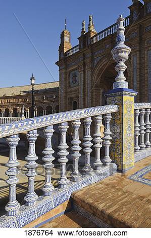 Picture - Plaza De Espana; Seville, Andalusia, Spain. Fotosearch