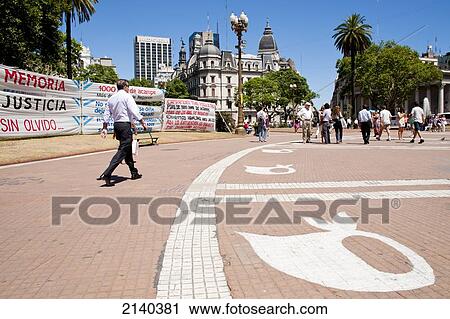 Stock Image - Plaza De Las Madres De Mayo, Microcentro, Buenos Aires, Argentina. Fotosearch