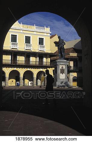 Stock Photography - Plaza De Los Coches Seen Through Archway. Fotosearch