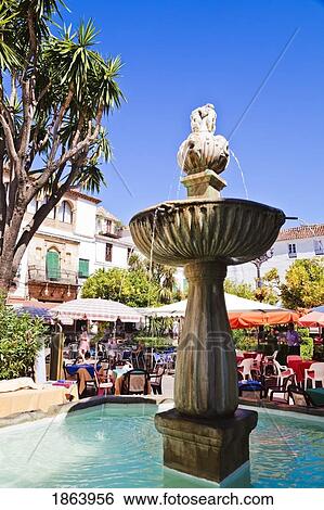 Stock Photograph - Plaza Del Los Naranjos, Marbella, Malaga Province, Costa Del Sol, Spain. Fotosearch