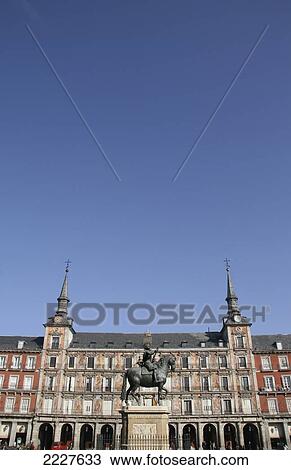 Stock Image - Plaza Mayor, Main Square In Madrid, Spain, Europe, Eu. Fotosearch