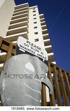 Stock Photography - Please Go Slow In Manatee Areas' Sign. Fotosearch