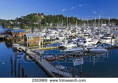 Pleasure Boats In Harbor, With Floating Homes In Gibsons Landing; Gibsons, British Columbia, Canada View Large Photo Image Stock Photo - Pleasure Boats In Harbor, With Floating Homes In Gibsons Landing; Gibsons, British Columbia, Canada. Fotosearch