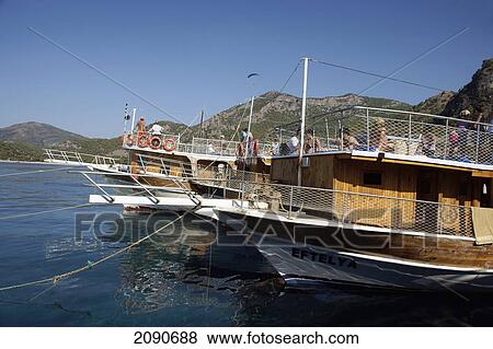 Stock Photo - Pleasure Cruise Boats In Oludeniz, The Turquoise Coast, Southern Turkey. Fotosearch