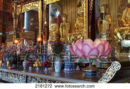 Stock Image - Po Lin Monastery, Lantau, Hong Kong, 2008. Fotosearch
