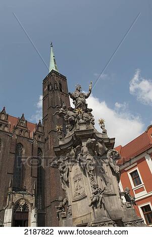 Poland, Church Of The Holy Cross And St Bartholomew And Monument Of John Nepomucene; Wroclaw View Large Photo Image Stock Image - Poland, Church Of The Holy Cross And St Bartholomew And Monument Of John Nepomucene; Wroclaw. Fotosearch