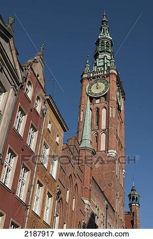 Poland, Main Town Hall In Dluga Street; Gdansk View Large Photo Image Stock Photo - Poland, Main Town Hall In Dluga Street; Gdansk. Fotosearch