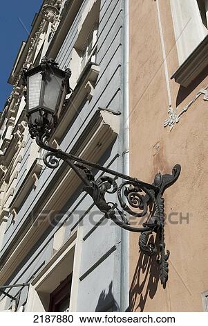 Stock Image - Poland, Street Lamp On Dluga Street; Gdansk. Fotosearch