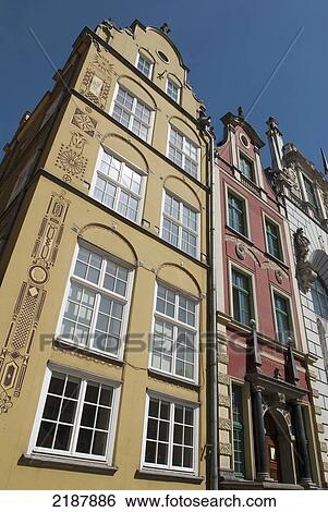 Poland, Townhouses In Market Square Of Dluga Street; Gdansk View Large Photo Image Stock Photograph - Poland, Townhouses In Market Square Of Dluga Street; Gdansk. Fotosearch