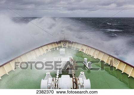 Stock Image - Polar Star navigates the rough waters of the Drake passage; Antarctica. Fotosearch