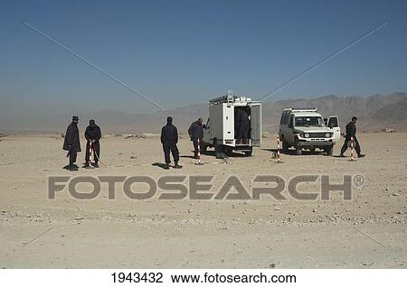 Stock Image - Police Checkpoint In The Outskirts Of Kabul,, Afghanistan. Fotosearch